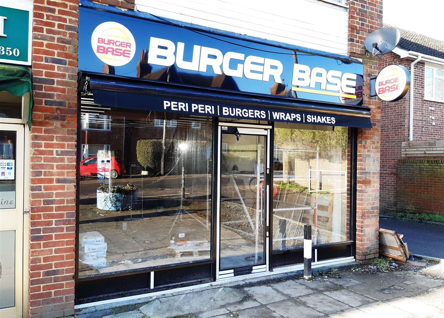 How the Burger Base site looked in January - before the site's owner was forced to take the signs down