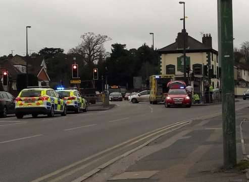 Emergency services at the scene. Picture: @EWE_UK.