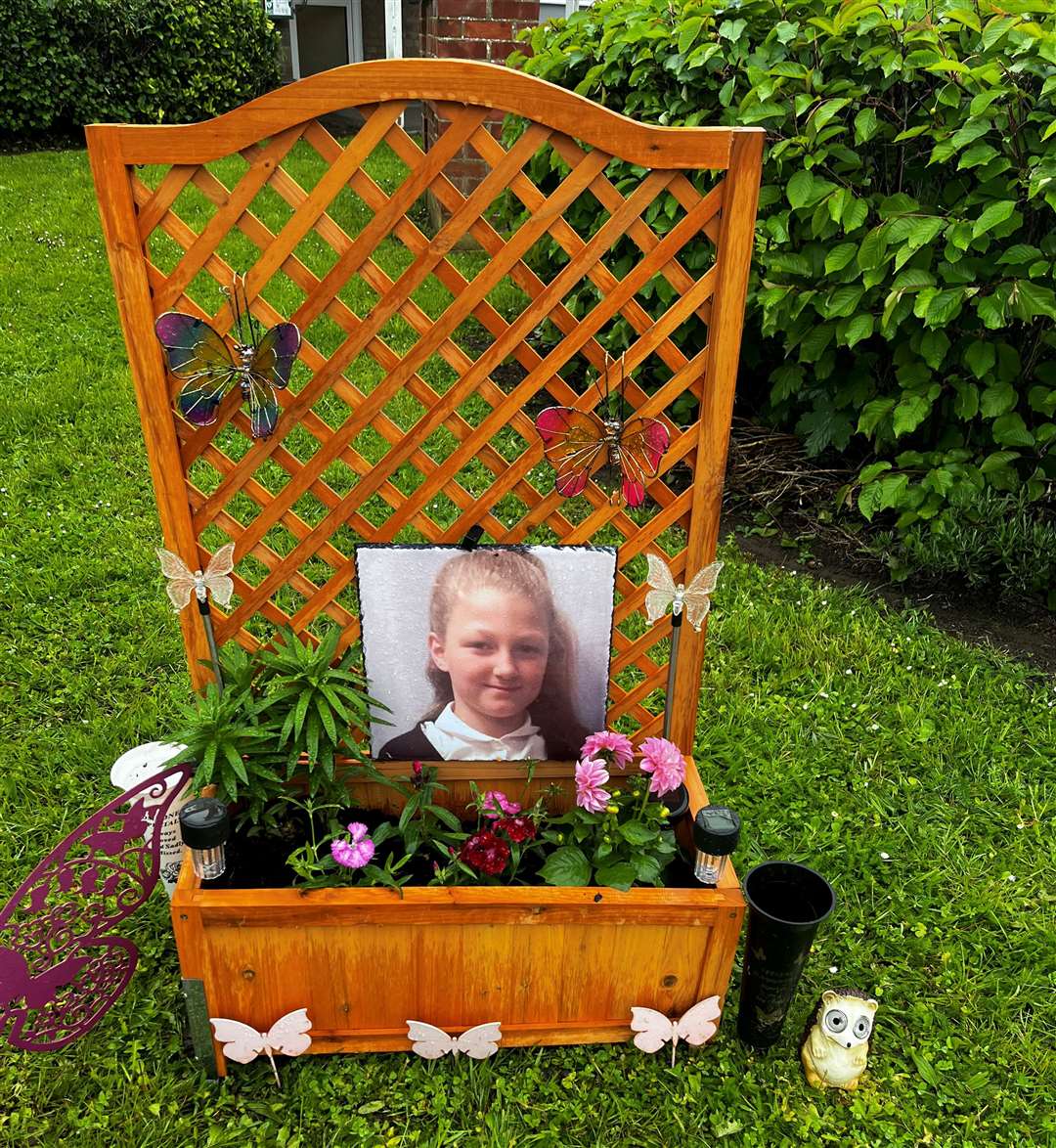 Memorial bench for Lily Lockwood at Dartford Fire Station in Watling Street, Stone