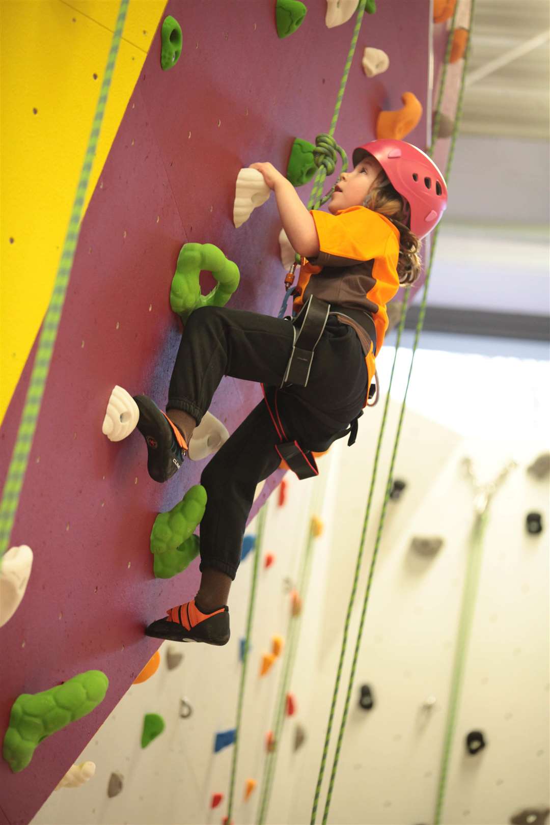 Kindergarten pupil Scarlett Curtis, 6, climbing the wall (5606397)
