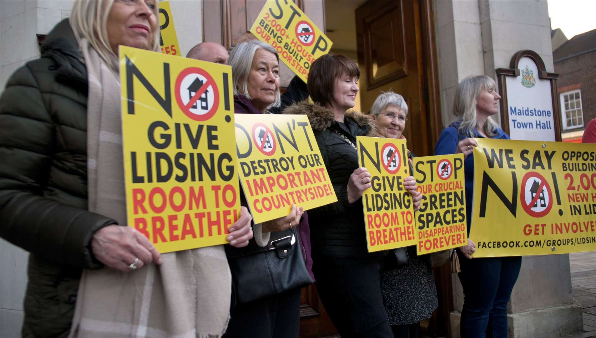 One of the many protests against the Lidsing Garden Village scheme