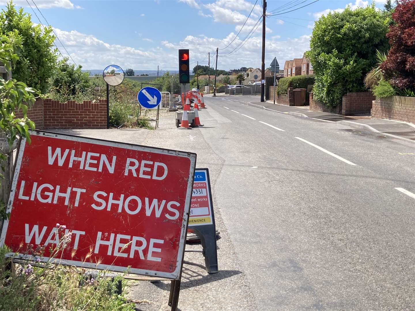 Footpath works in Scocles Road, Minster, have been postponed because of other temporary traffic lights in Minster Road