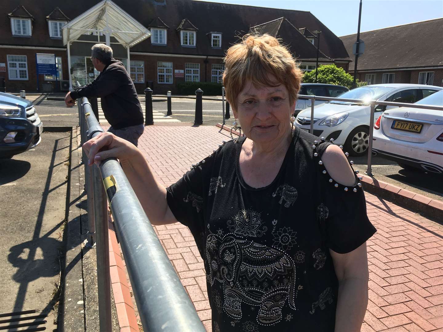 Pauline Elliott, 75, from Haysel, Sittingbourne, at Sittingbourne Memorial Hospital waiting for her medication when it was on lockdown