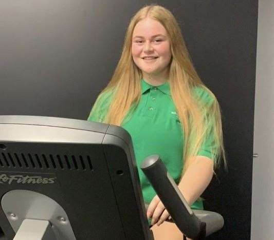 Piper Monk, 16, from Dartford, is cycling a marathon on a static bike to raise money for the Alzheimer's Society