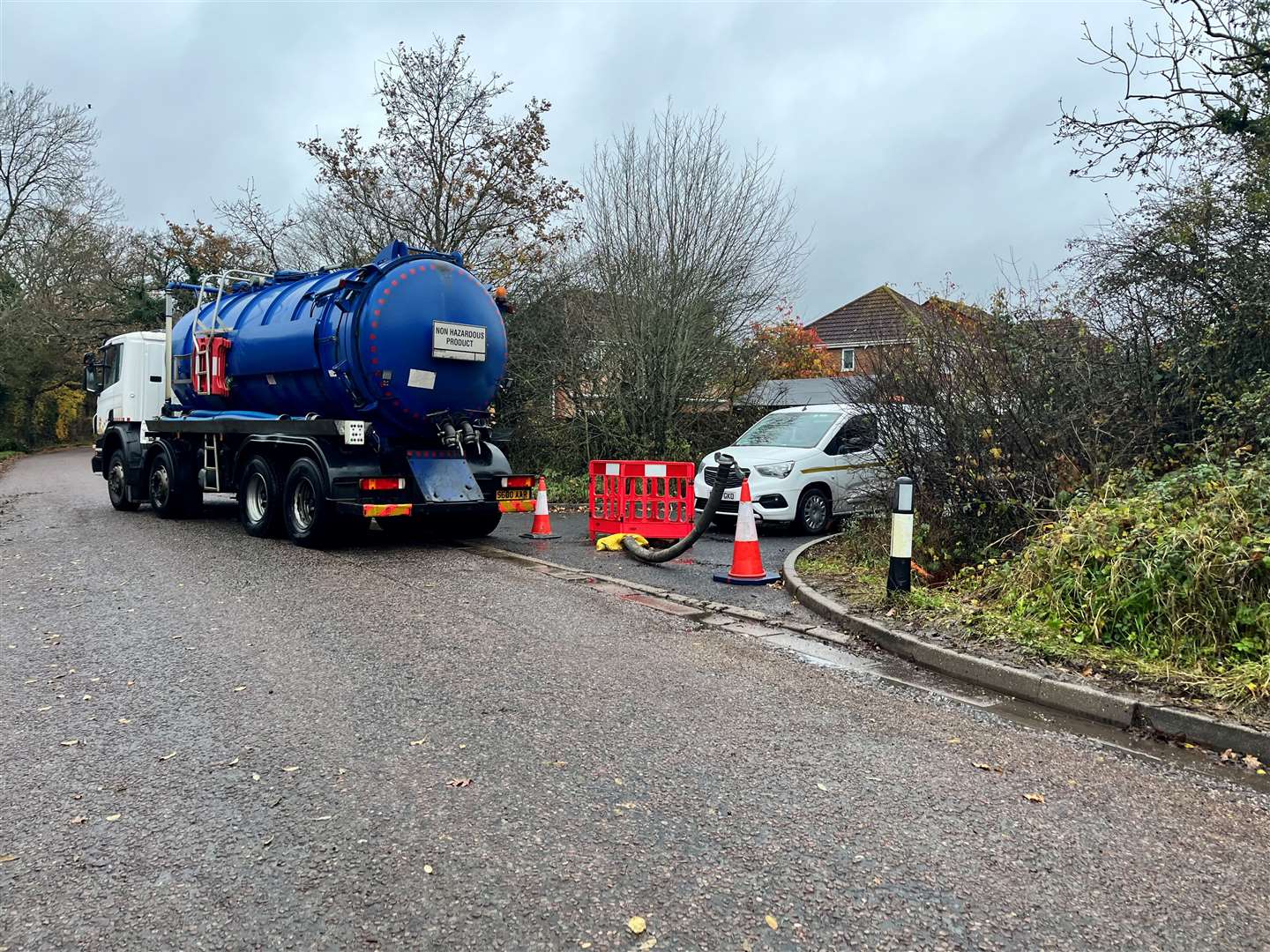 Pound Lane residents have shared their concerns over wastewater damaging the road