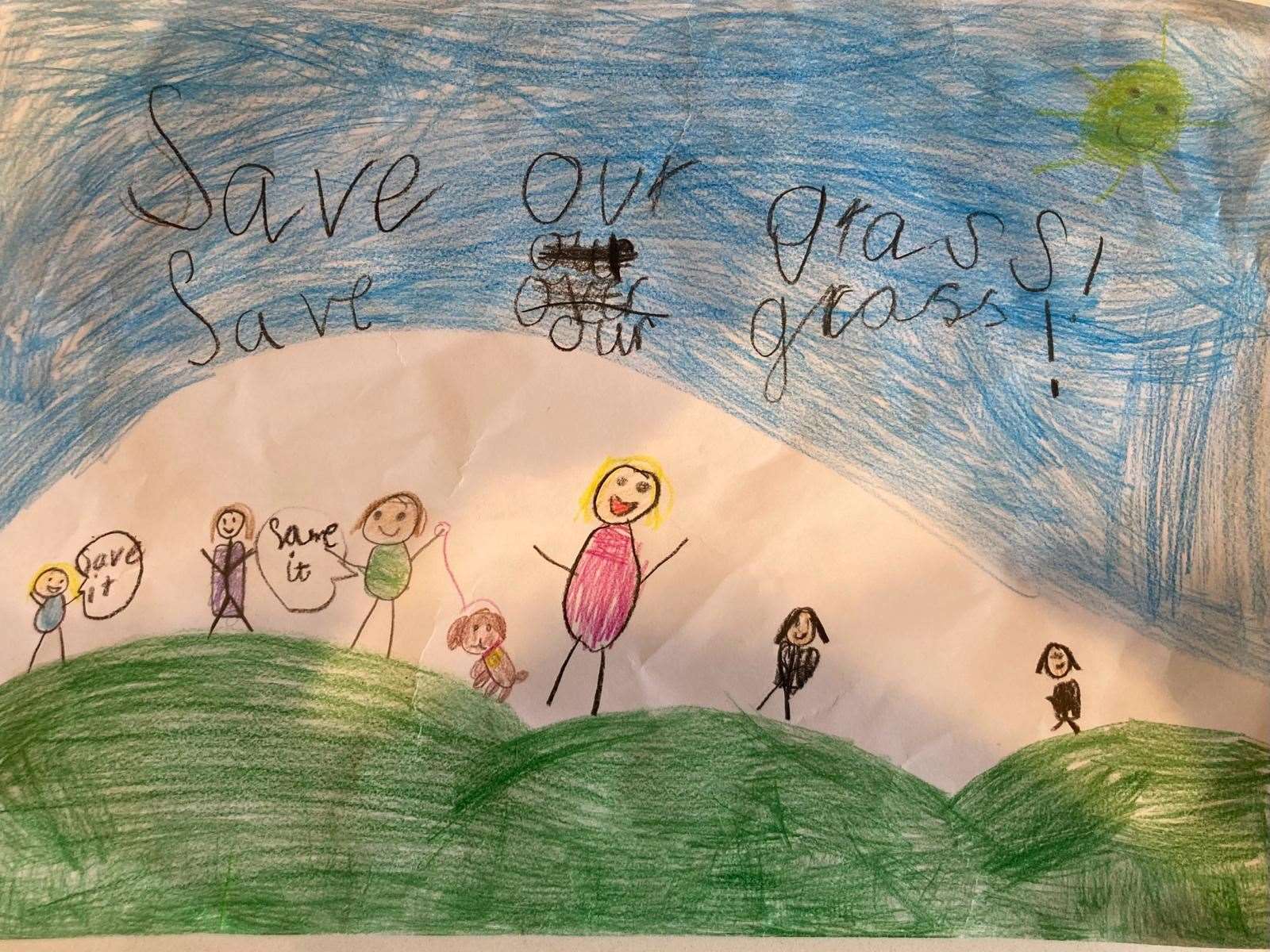 Save Our Grass - the clear message from children who use the green space