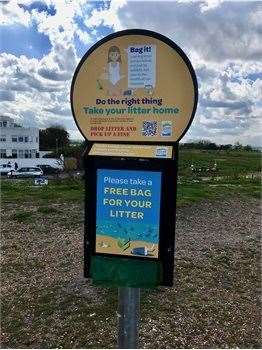A beach litter bag station on Deal Promenade by Sandown Castle Gardens. Picture: Dover District Council