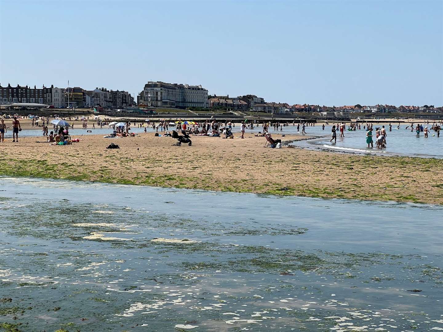People enjoying the sun in Margate on July 18. Picture: Chris Britcher