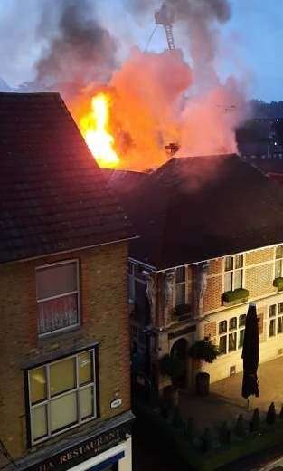 The fire taking hold at Mu Mu in Maidstone Picture: Bethan Maisie Caffyn