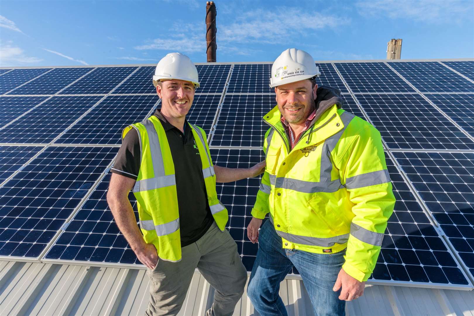 Simon Dudson, right, founder of The Little Green Energy Company, says his firm has doubled in size over the last 12 months