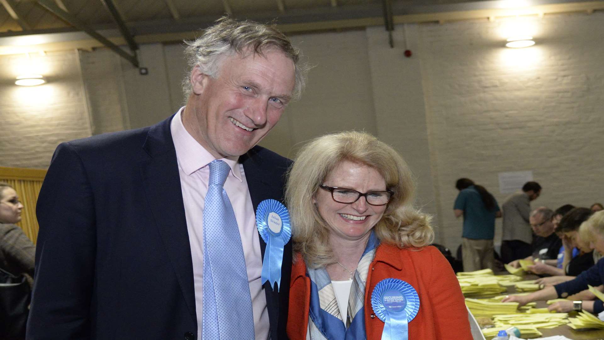 Julian Brazier and his wife Kate at the Canterbury count