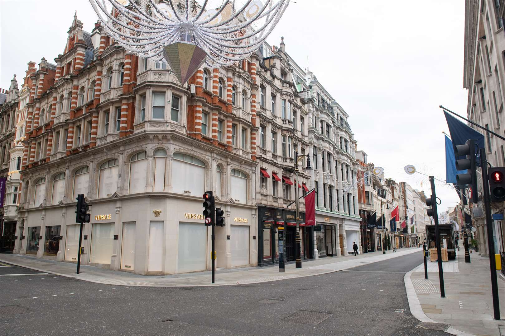 New Bond Street in London is seen empty on November 17 2020 during England’s four-week national lockdown (Dominic Lipinski/PA)