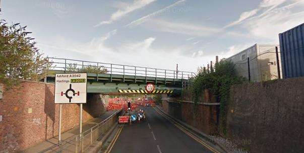 The railway bridge in Newton Road. Picture: Google Street View (7527466)