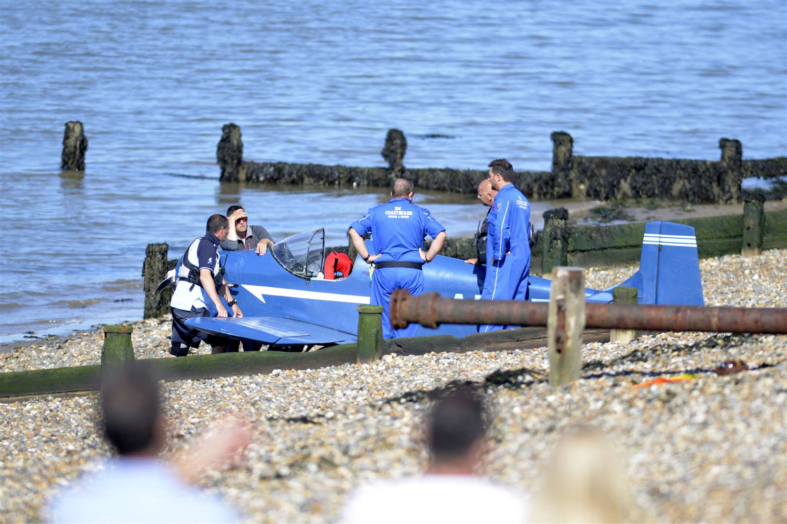 The plane is examined following the crash. Picture by Ruth Cuerden