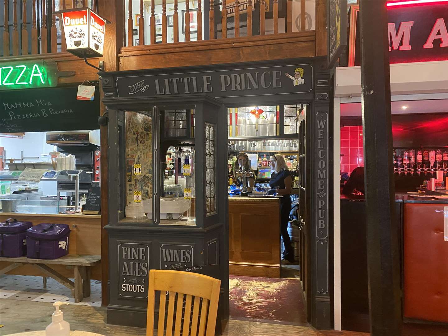 The Little Prince, located in The Old Kent Market in Fort Hill, Margate, is believed to be the smallest pub in the UK. It re-opened today, on Super Saturday