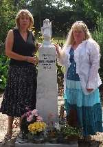 Linda Telfer (left) and Brenda Kelly at the baby memorial. Picture: PHIL HOUGHTON