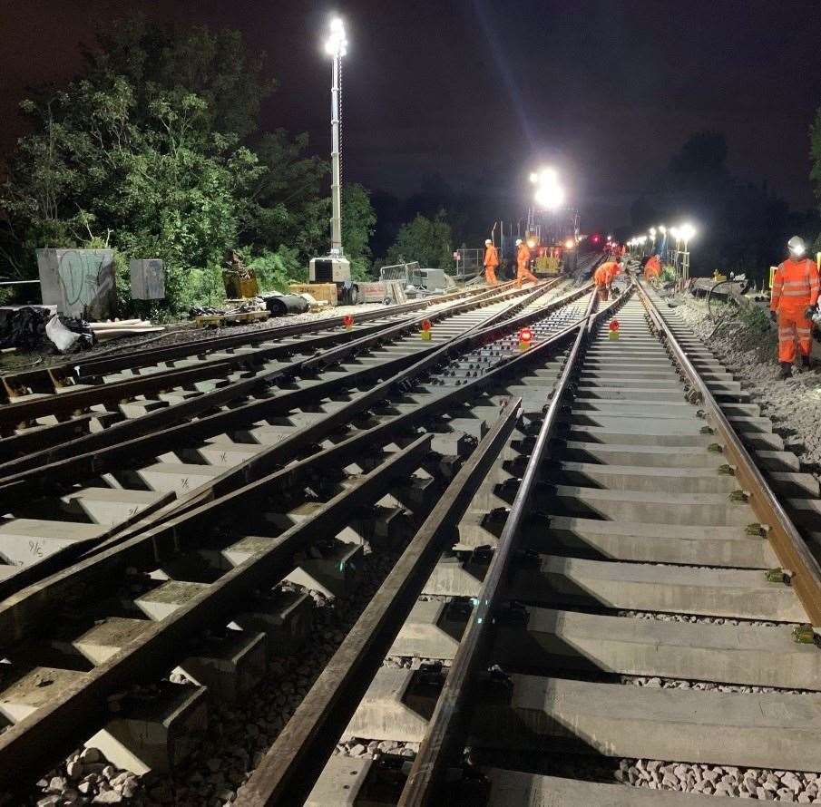 Rail users are being advised to check before they travel in the Dartford area as work to replace the track and points at Slade Green junction, up the line towards London, starts this weekend. Picture supplied by Network Rail