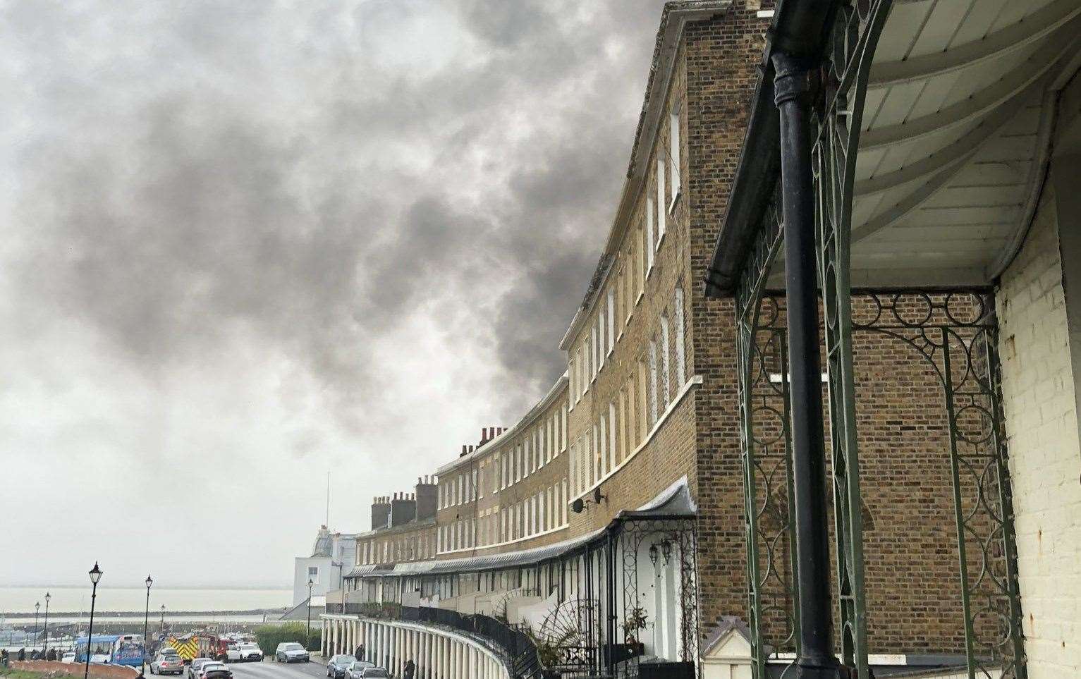 Smoke billowing across Ramsgate. Picture: Jesse Westgate
