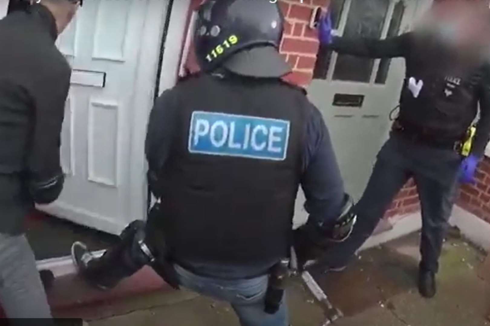 Police raiding a property in Woolwich as part of an investigation into the exploitation of sex workers. Picture: Kent Police