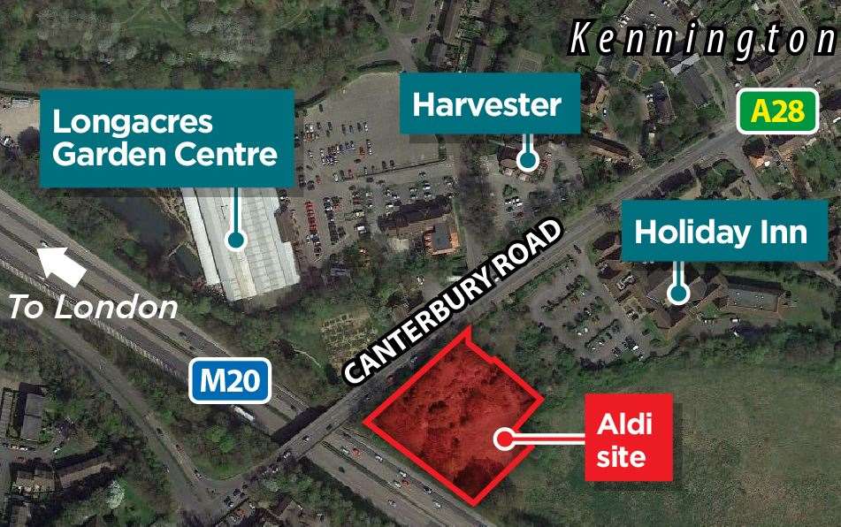 The prime site which is now owned by Aldi