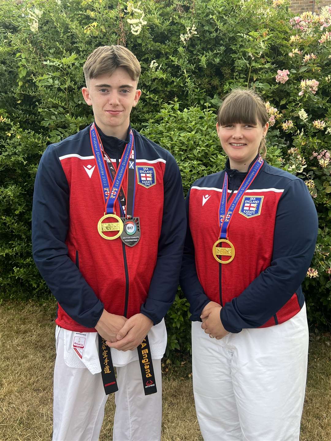 Gold medallists Jake Worton and Millie Knight