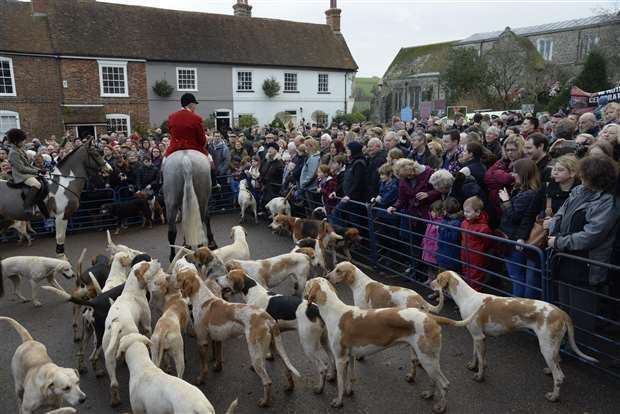 The Square in Elham packed on Boxing Day 2015