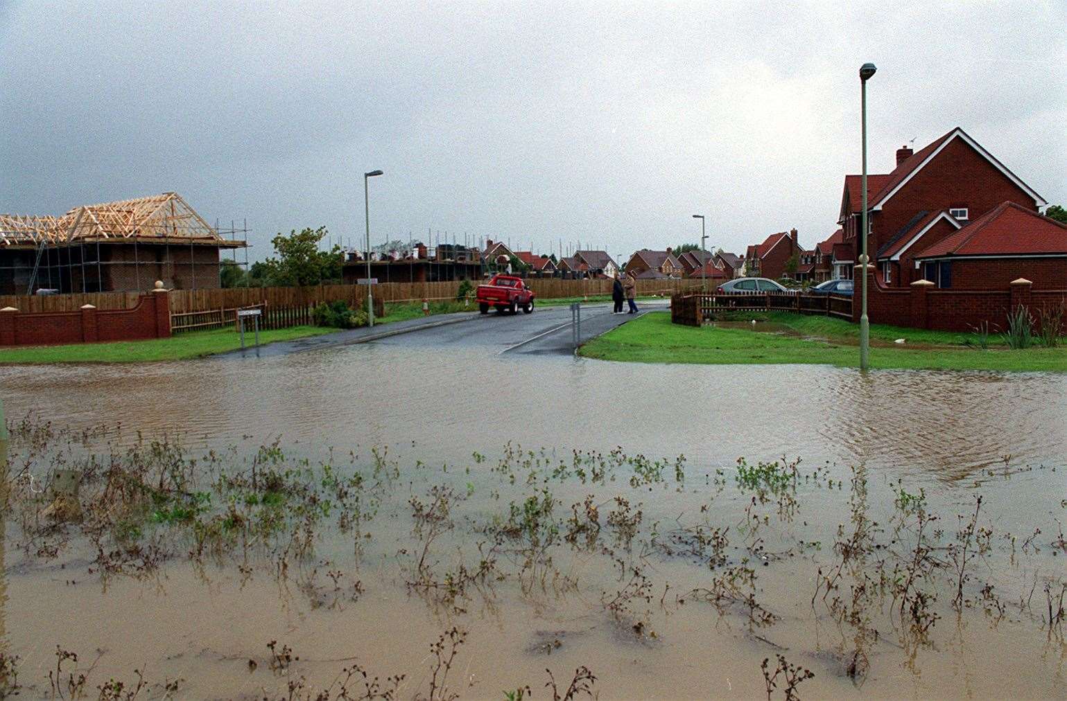 Birkshire Close, Chestfield, under water in October 2000