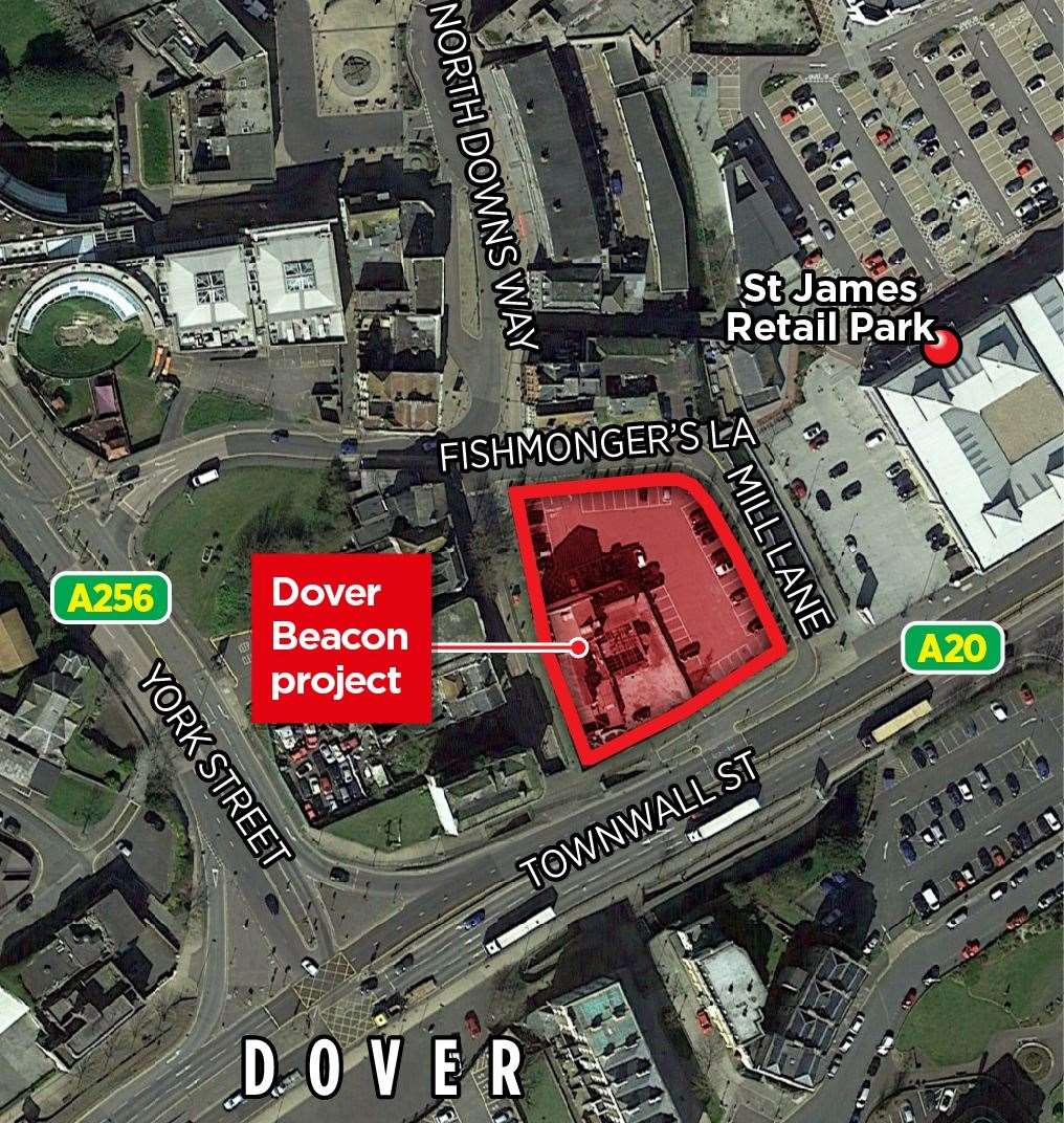 Where the Dover Beacon development is set to be built