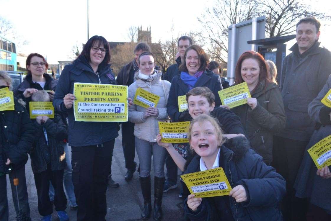 People campaigning against parking permit changes (1334545)