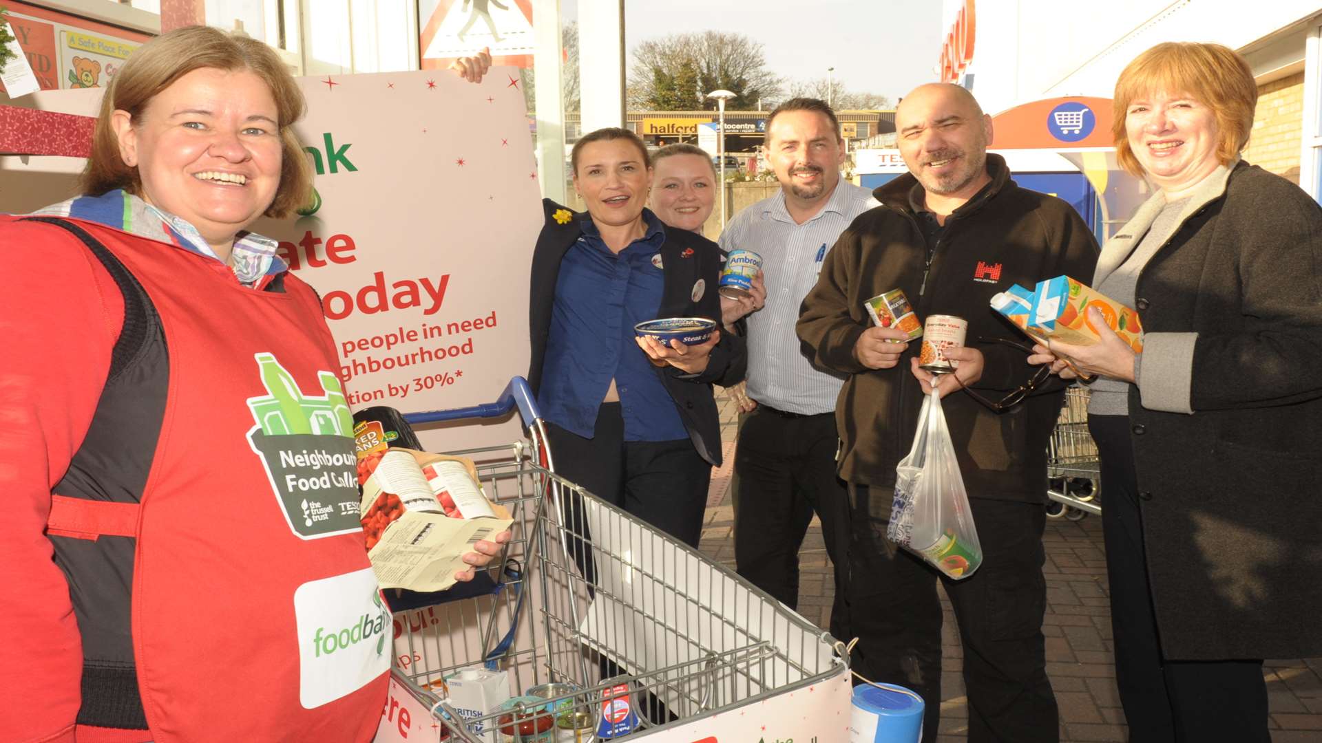 Tesco's, Cuxton Road, Strood. Alison West from Strood Food Bank, collecting food