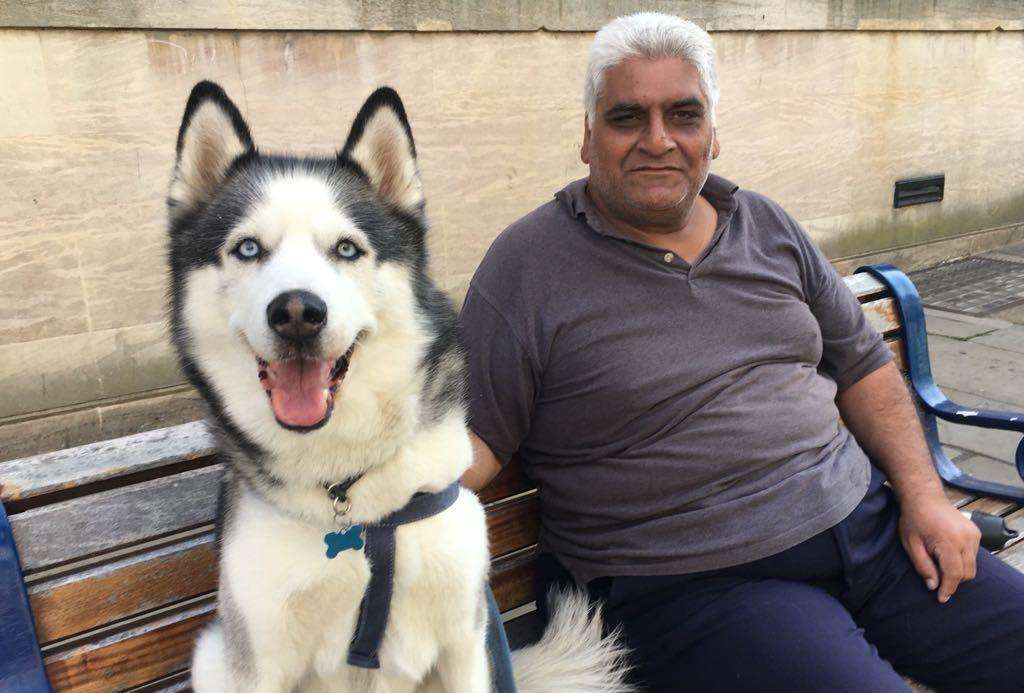Saver and his owner, Kuldip Dhanoya