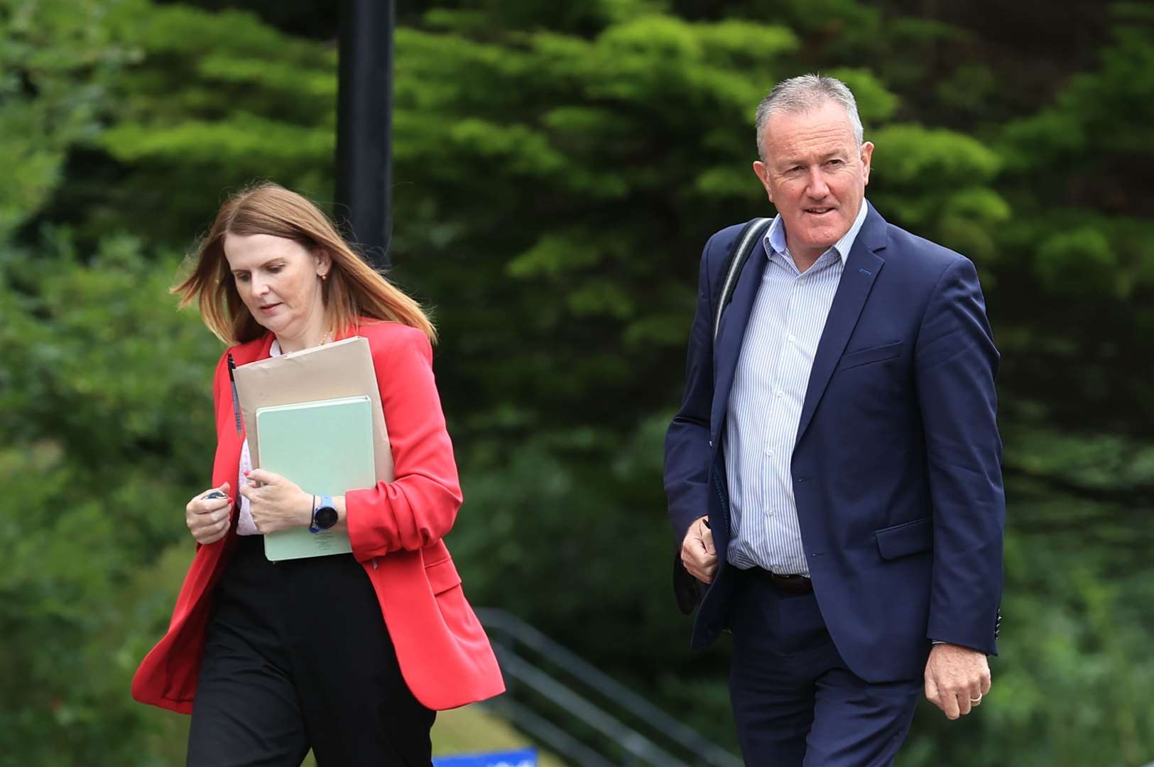 Sinn Fein MLAs Caoimhe Archibald and Conor Murphy (Liam McBurney/PA)