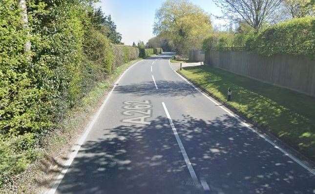 A motorcylist died after a crash on the A262 Goudhurst Road, on Sunday, September 12 Pic: Google