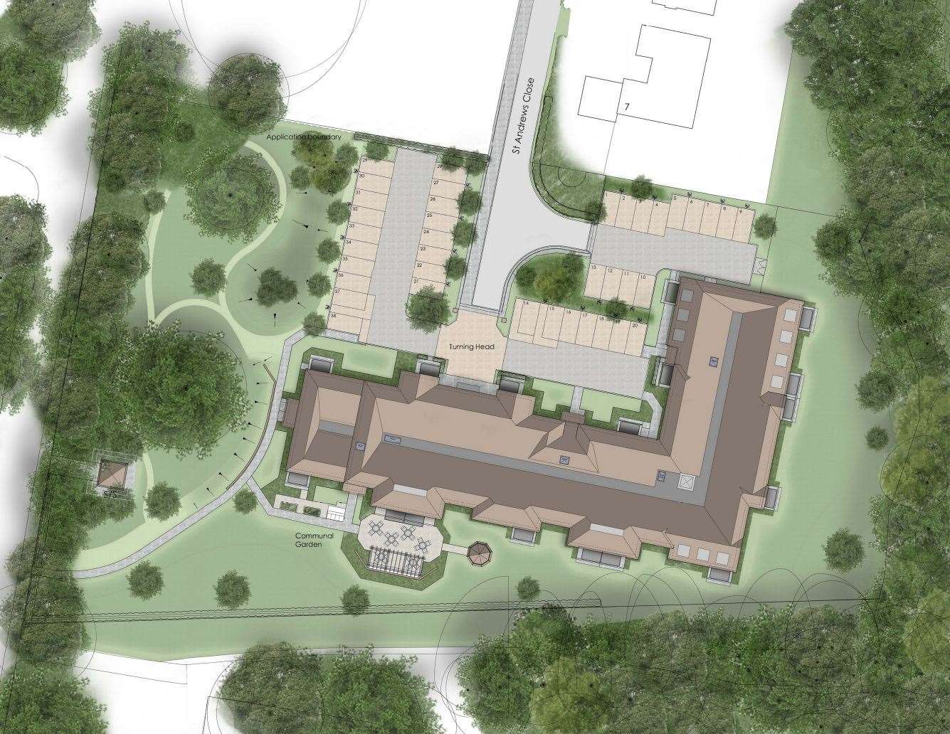 Proposed site layout for the proposed retirement homes on the land south of St Andrews Close, Aylesford. Photo: © McCarthy & Stone Retirement Lifestyles Limited