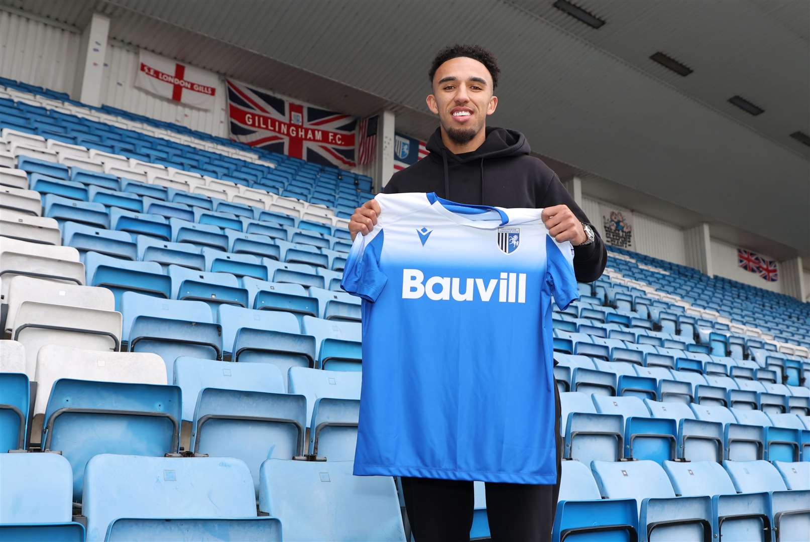 Gillingham’s new signing Remeao Hutton is noted for his crossing ability Picture: @KPI_Colin / Gillingham FC