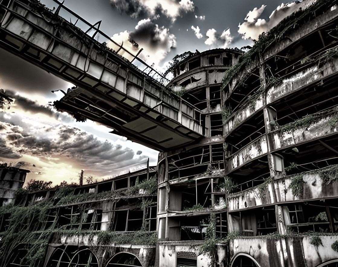 The Eurostar car park in Ashford in post-apocalyptic style. Picture: Steven Rees