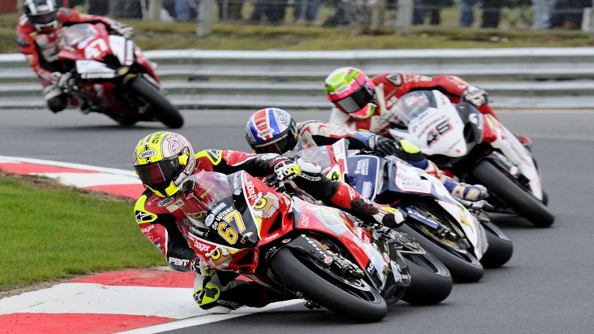 Byrne (No.67) on his way to another BSB crown Picture: Simon Hildrew