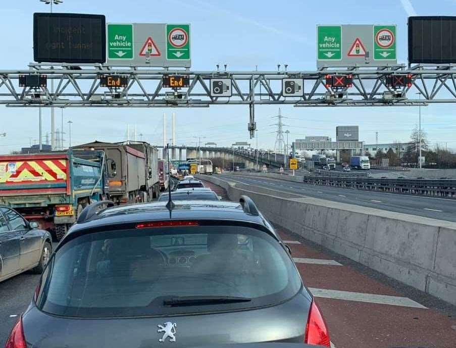 There are still regular delays on the approach to the Dartford Tunnel due to incidents. Picture: Dan Elliott