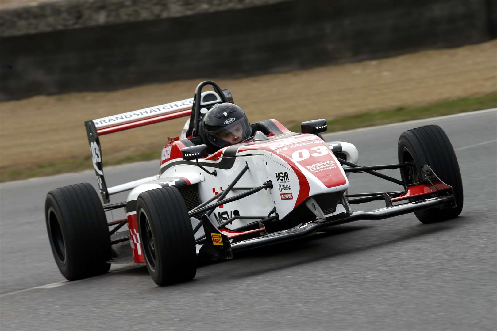 Dan Wright takes part in the new F4 Master experience at Brands Hatch. Picture: Gary Hawkins