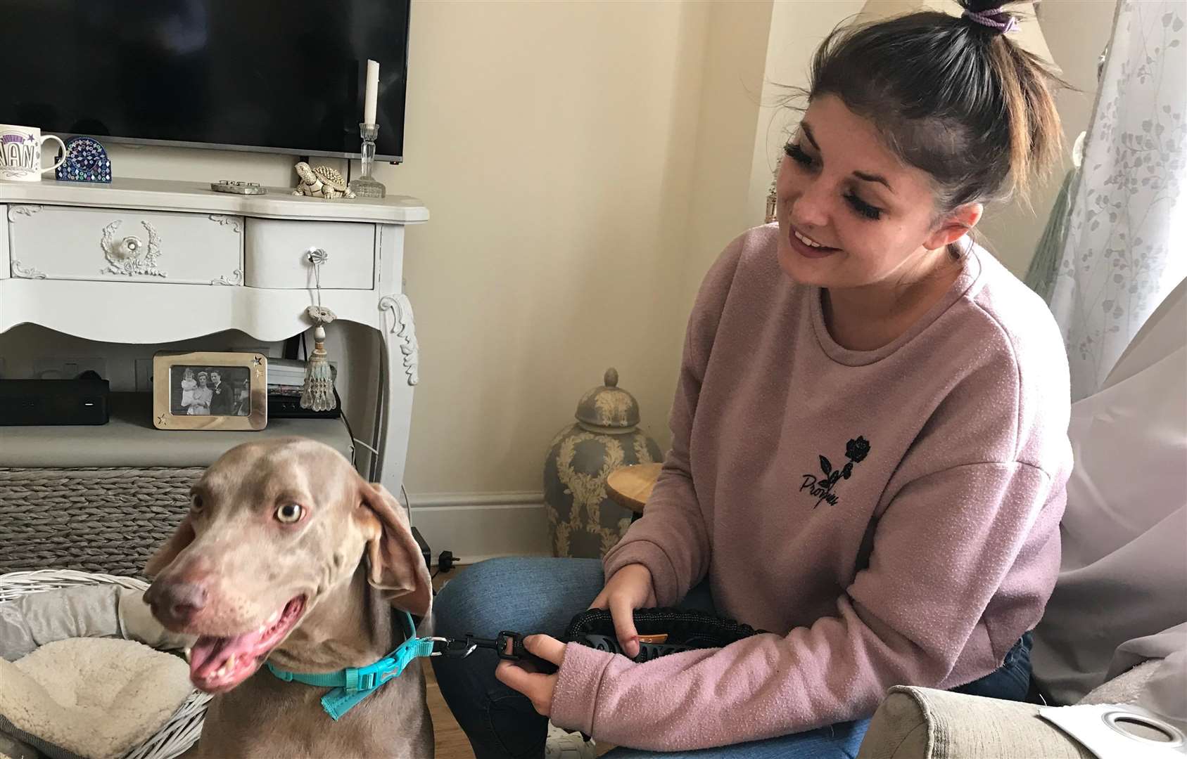 Harriett Coveney with five-year-old dog Lottie who bit a neighbour’s ankle
