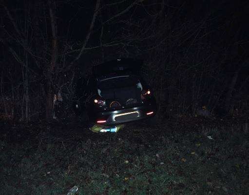 Car embedded in a tree beside the A229 Thanet Way last night. Picture: Kent Police (5834601)