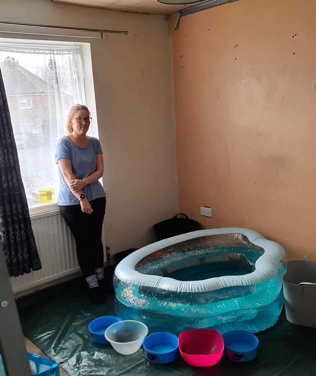 Kelly Johnson, who lives in London Road in Deal, fears the ceiling in her children's bedroom will come down again if the hole in her roof is not fixed soon. Picture: Kelly Johnson