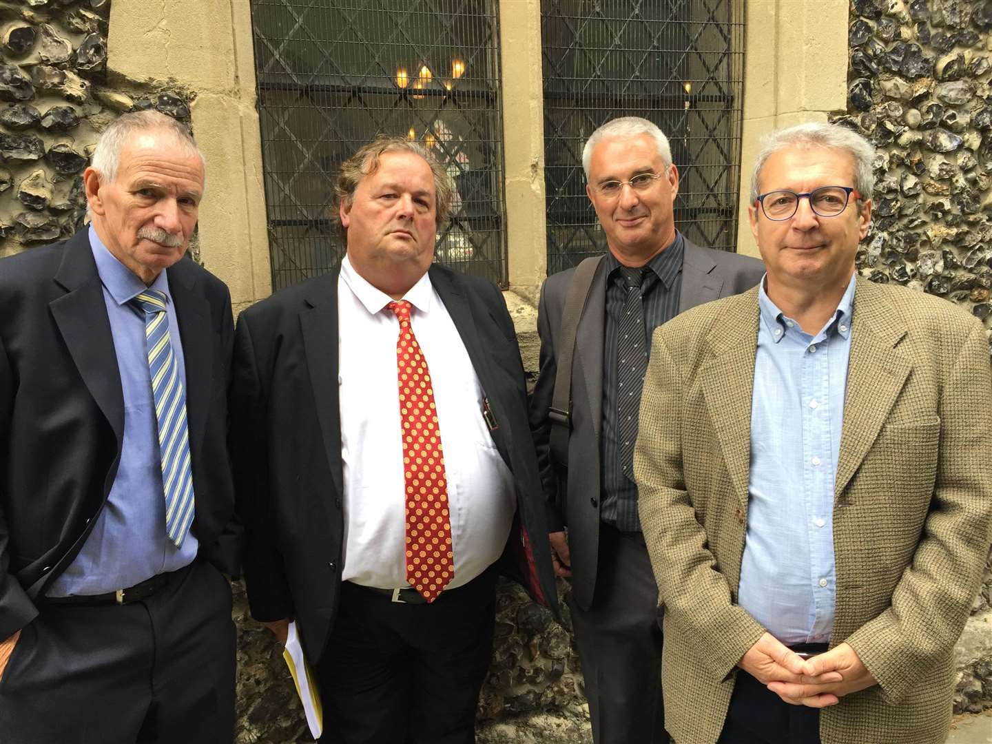 From left to right, residents Dr Robert Jackson, Mark Boardman, Steven Barrow and Gerard Jakamavicius at the planning inquiry