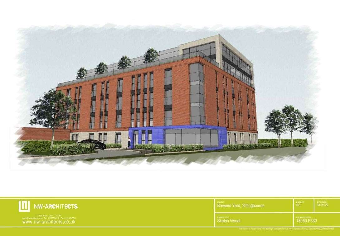 An artist's impression of how the proposed block of flats in Sittingbourne town centre would look. Picture: NW-ARCHITECTS