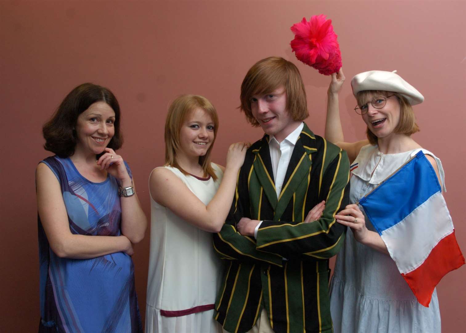 The cast from a LAMPS performance of The Boyfriend at The Angel Centre, in 2007. From left, Maggie Collard, Hollie Evans, Will Mulvey and Carolyn Murray - Hortense
