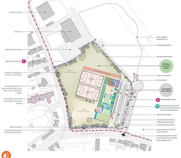 A draft drawing of Stone Lodge School site
