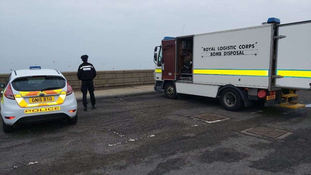 PCSOs and bomb disposal experts were called to Herne Bay this morning. Picture: Kent Police/@KentPoliceCbury