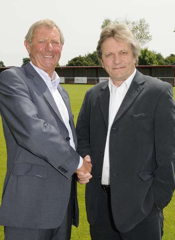 Hythe chairman John Dowsett (left) with Commercial Director Peter Cuffe