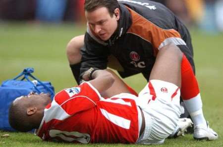 Bent suffered his knee injury at The Valley against Villa. Picture: MATTHEW WALKER
