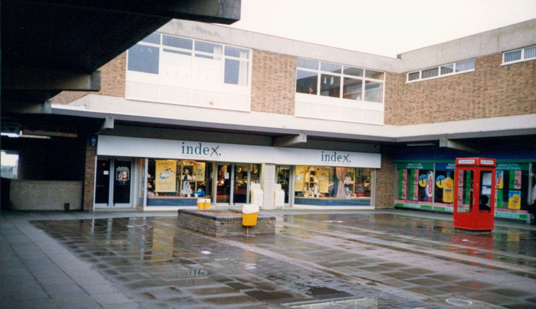 1988 - A final look at the south square of the Tufton Centre before demolition contractors moved in to excavate a lift shaft in this area. Waterstones now fills the Index catalogue shop illustrated here. Before that, the Presto supermarket occupied this unit, with the Carlton Restaurant above. Picture: Steve Salter